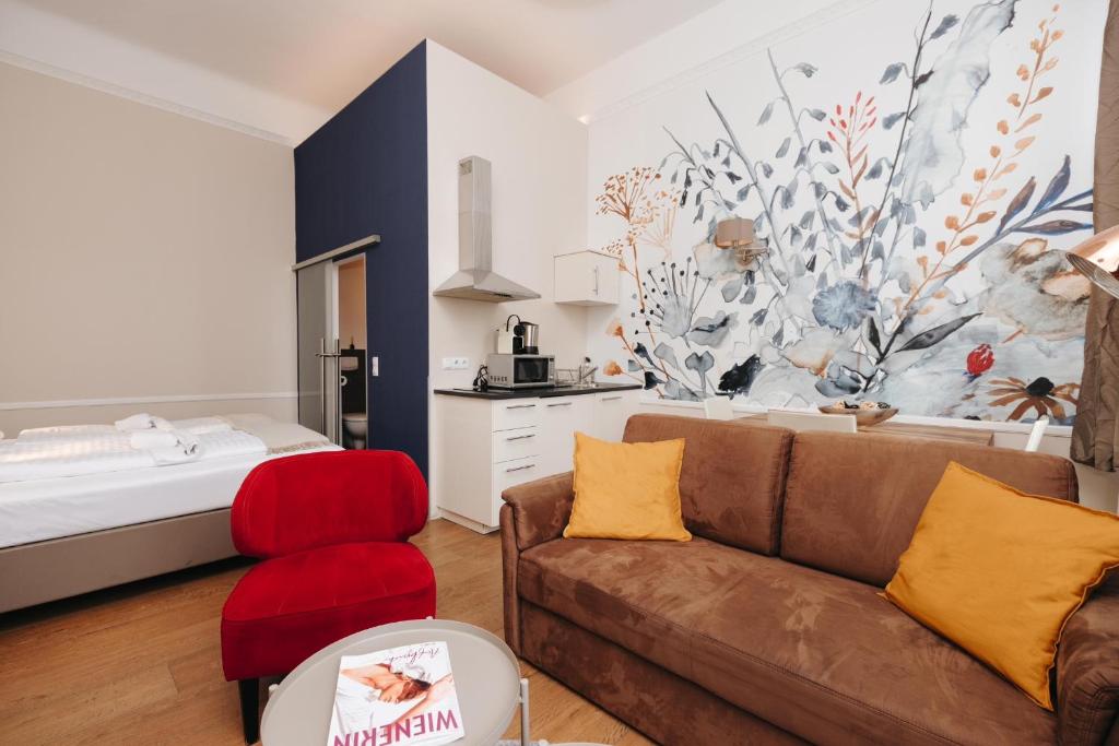 Posteľ alebo postele v izbe v ubytovaní KH Apartments Universitaet
