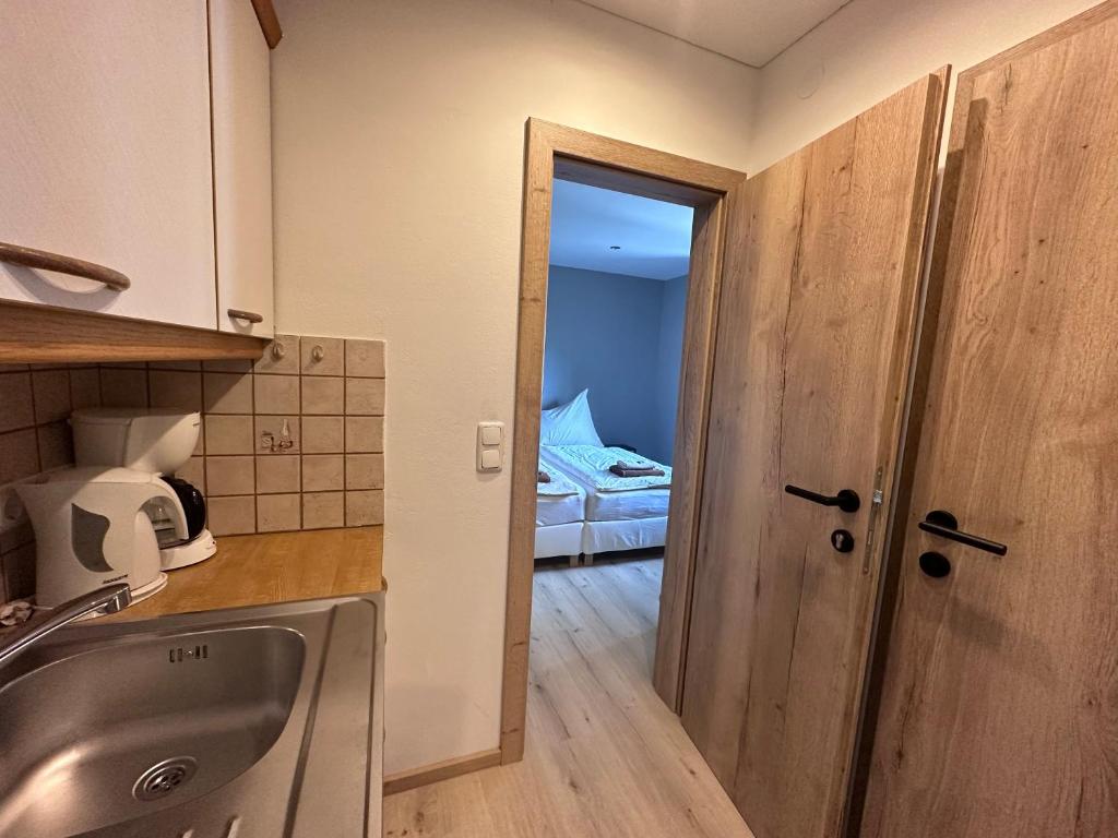 Kuchyň nebo kuchyňský kout v ubytování Haus Tirol