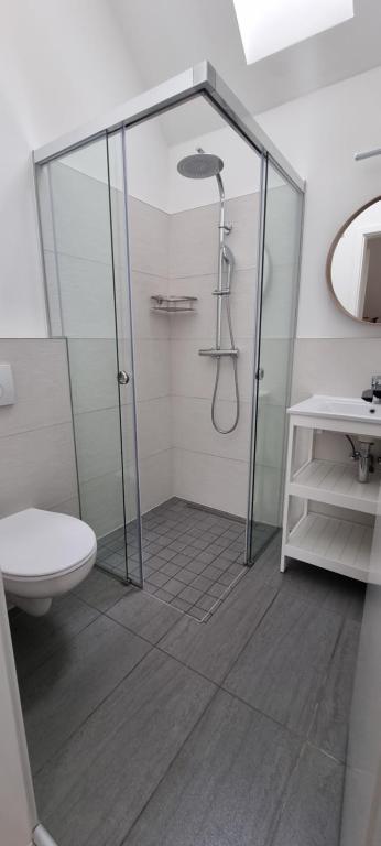 Koupelna v ubytování Vánkoska Apartman Tihany