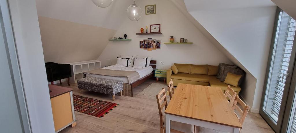 Posezení v ubytování Vánkoska Apartman Tihany
