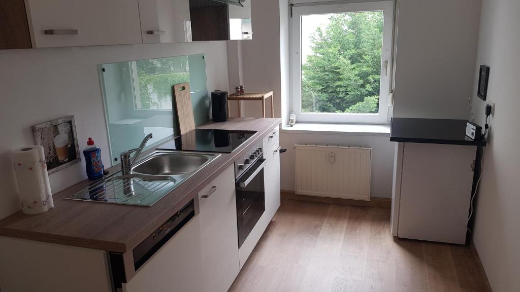 Kuchyň nebo kuchyňský kout v ubytování Ferienwohnung Mitte