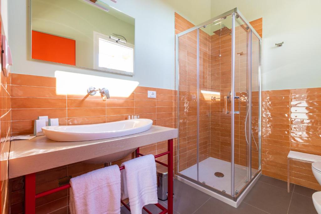 Koupelna v ubytování Fani Rooms