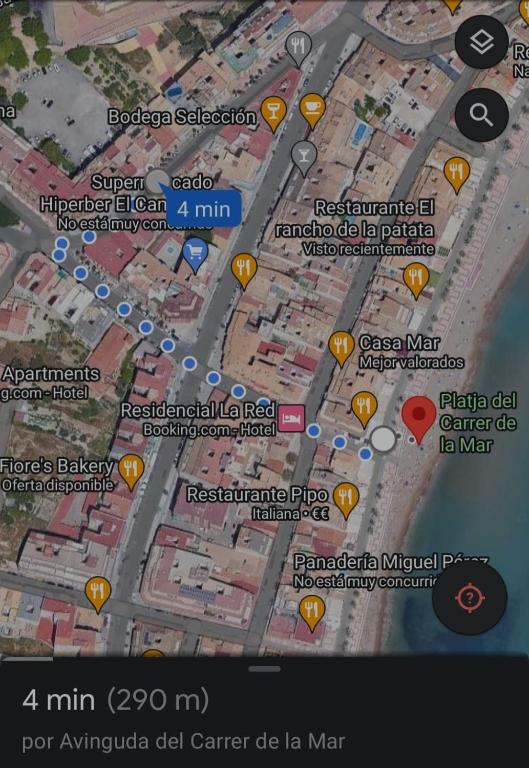 a screenshot of a map of a city at Delmar in El Campello