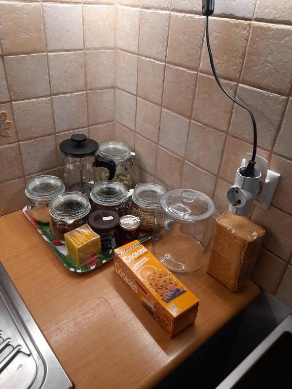 Kuchyň nebo kuchyňský kout v ubytování Theros Apartment