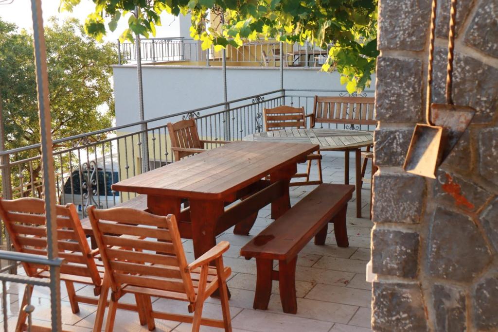 Balkón nebo terasa v ubytování Accommodation Salvia
