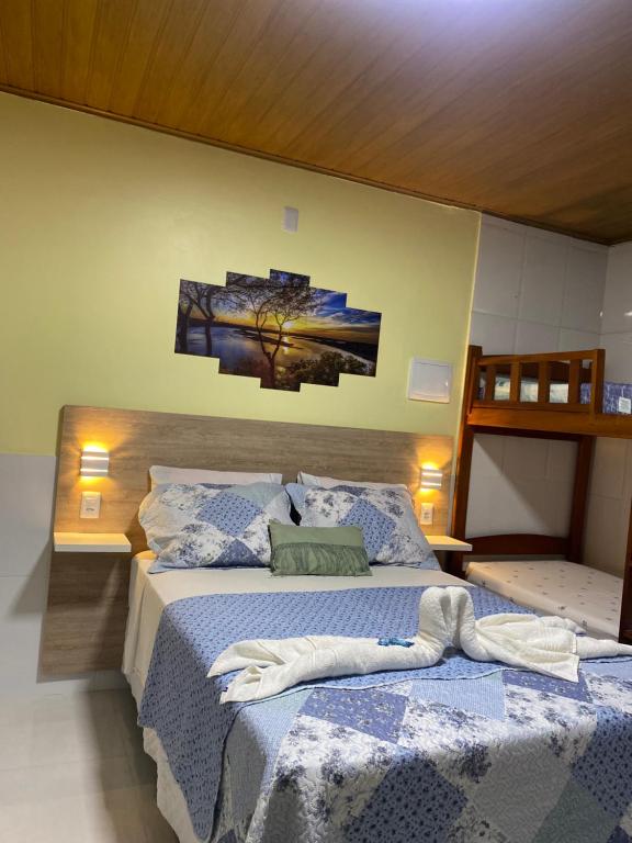 Voodi või voodid majutusasutuse Chalé Temporada Porto dos Lençóis - Lençóis Maranhenses toas