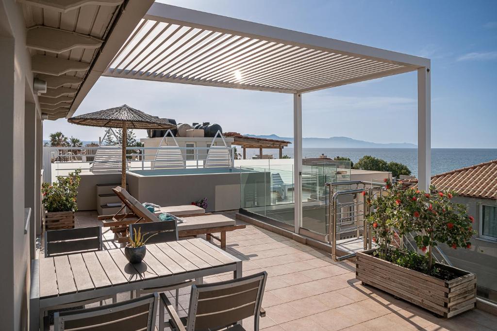 Balkón alebo terasa v ubytovaní Vergina Beach Hotel