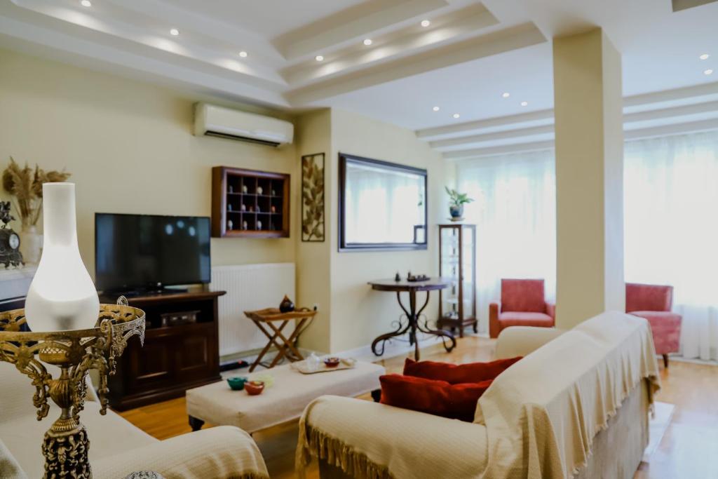 TV a/nebo společenská místnost v ubytování Pepy's home