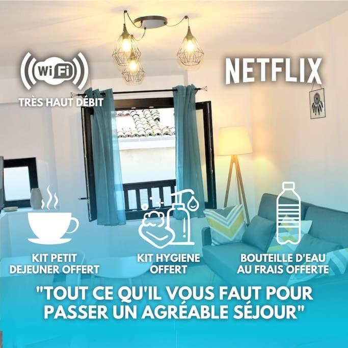 a flyer for a room with a window and a sign that says netflix at Le Chartreuse in Voiron