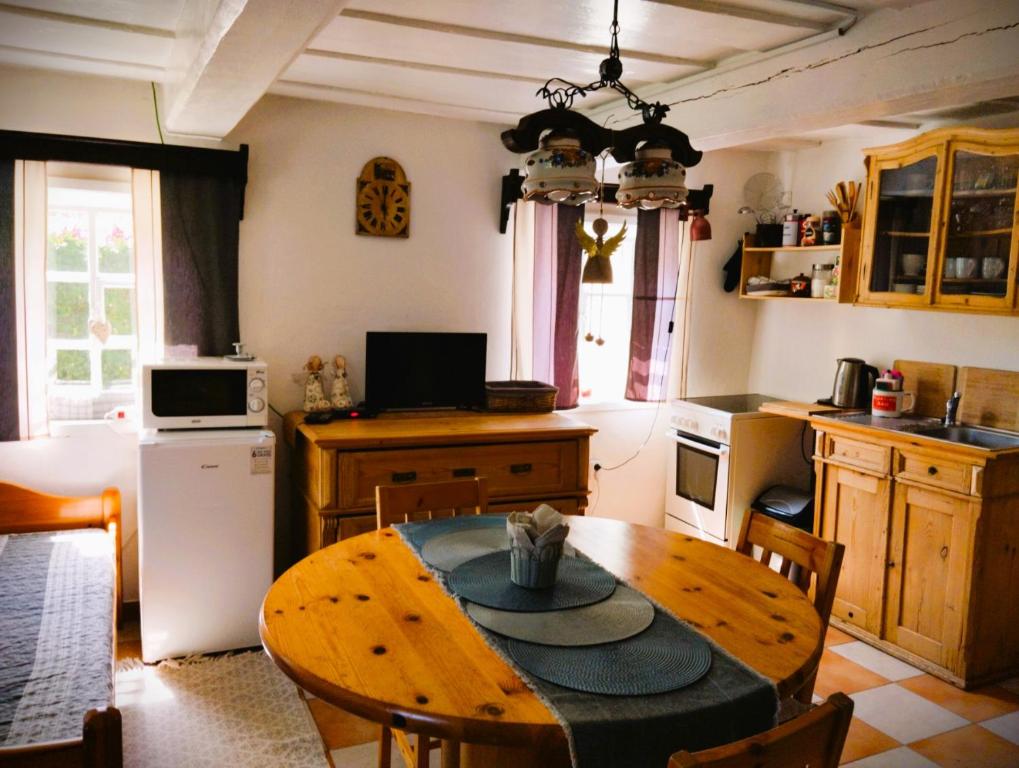 Kuchyň nebo kuchyňský kout v ubytování Penzion U kozy