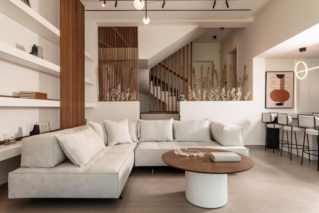 Posezení v ubytování Ventus Villa - A Luxury Sea View Retreat in Akrotiri