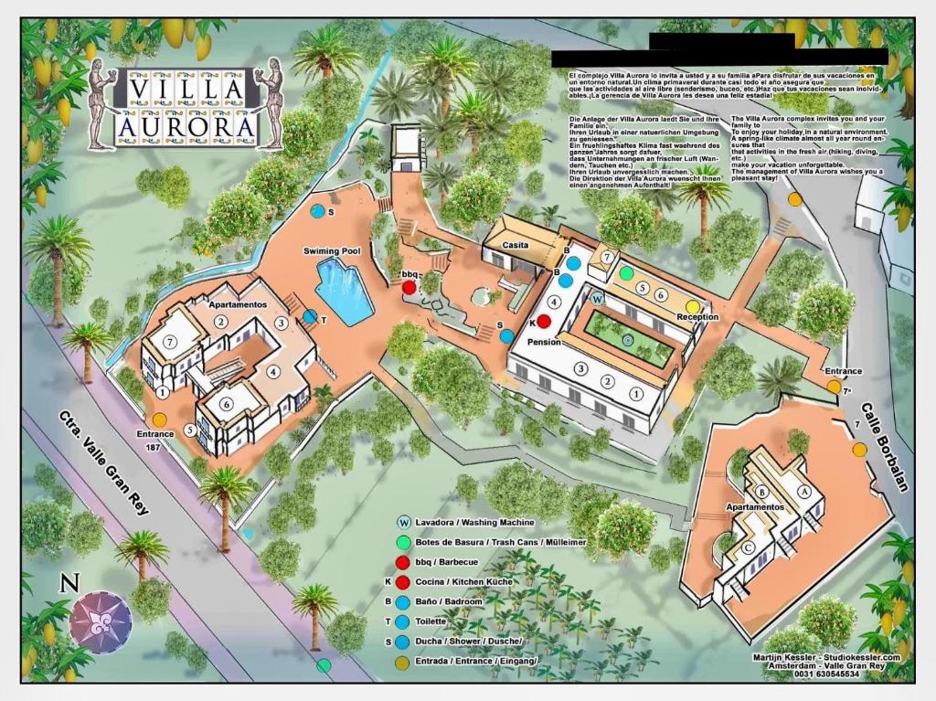 a map of the villa amphion at Apartamentos Villa Aurora in Valle Gran Rey