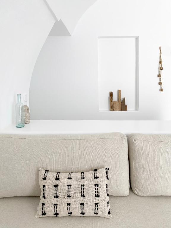 Χώρος καθιστικού στο Marousi Cycladic House with private pool