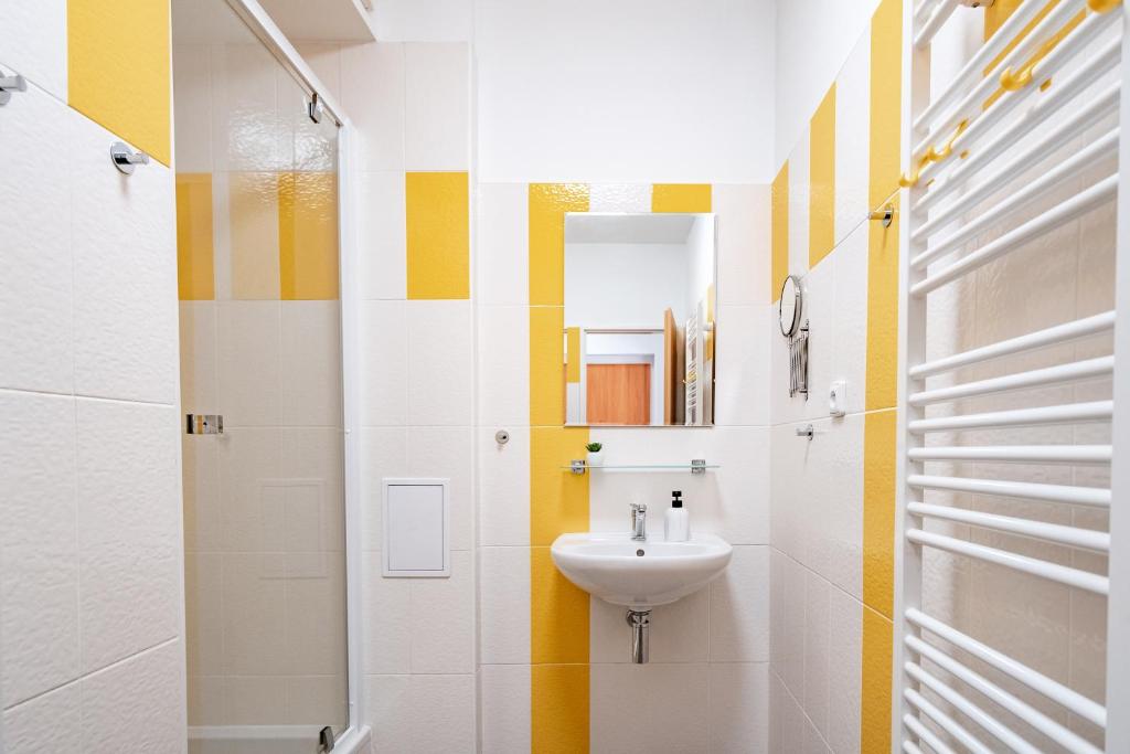 Koupelna v ubytování Apartmány TriMM