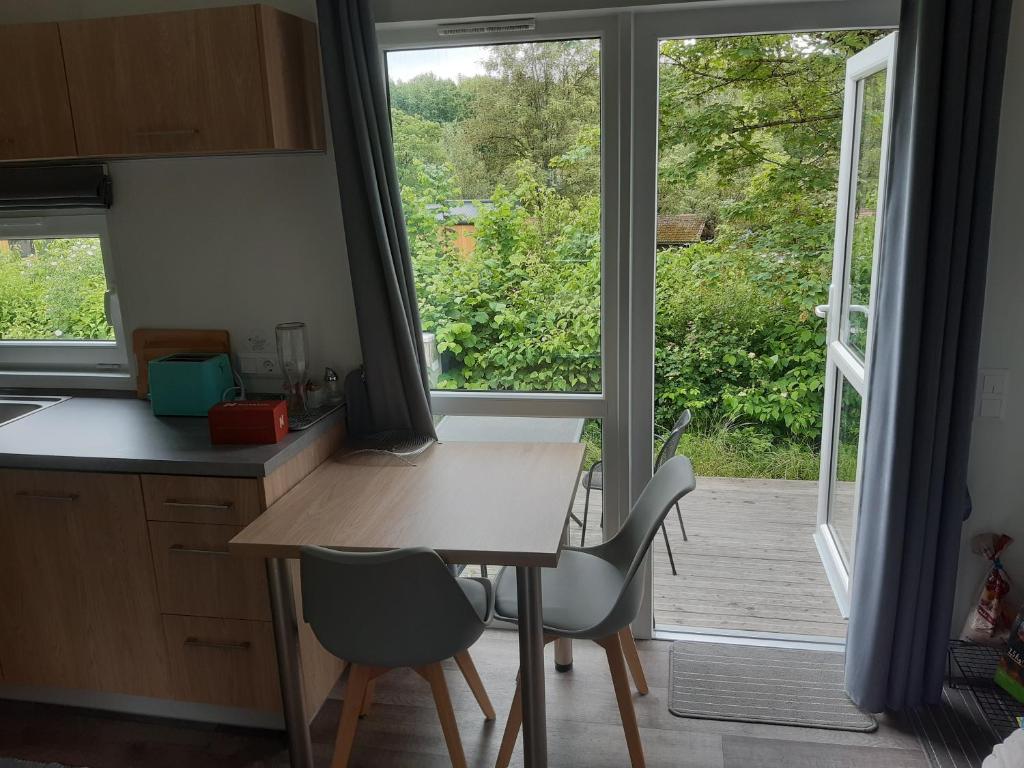 Kuchyň nebo kuchyňský kout v ubytování Tinyhouse Wemding