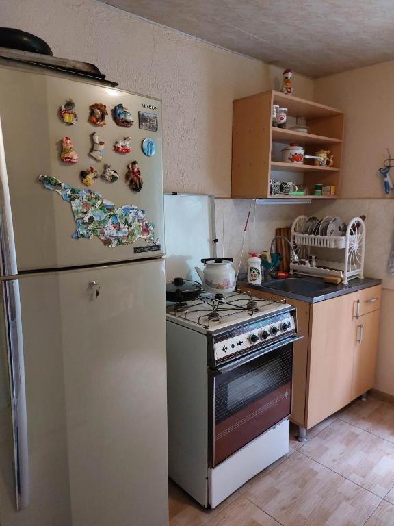 Kuchyň nebo kuchyňský kout v ubytování Giorgi's Homestay