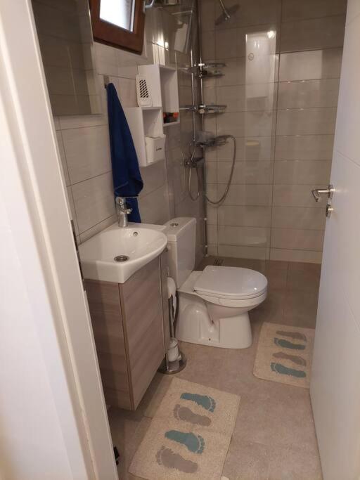 Koupelna v ubytování Atraktivna kuća sa saunom i grijanim jacuzzijem