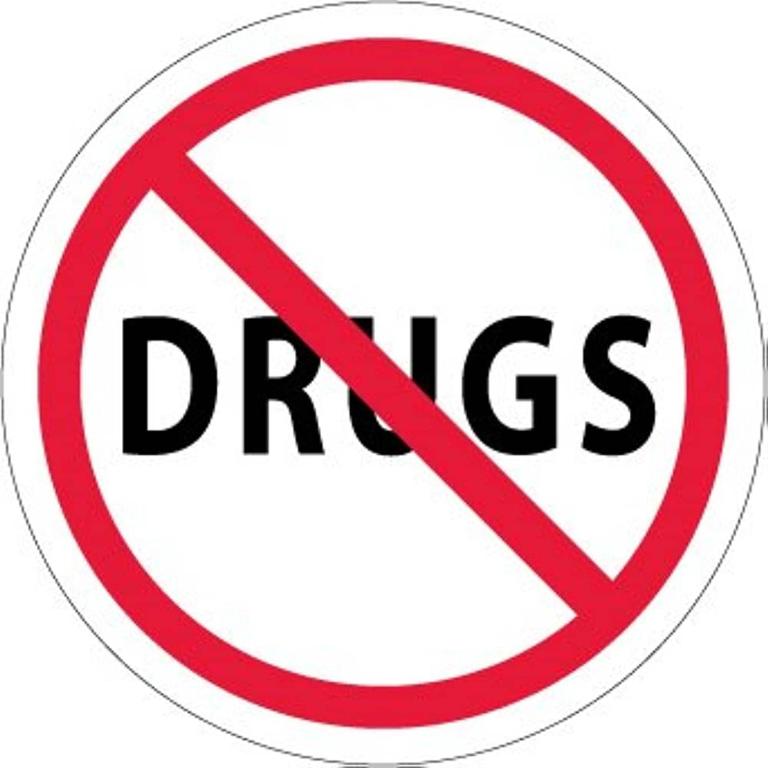 a no drugs sign isolated on a white background at Bij Sarah in Leopoldsburg