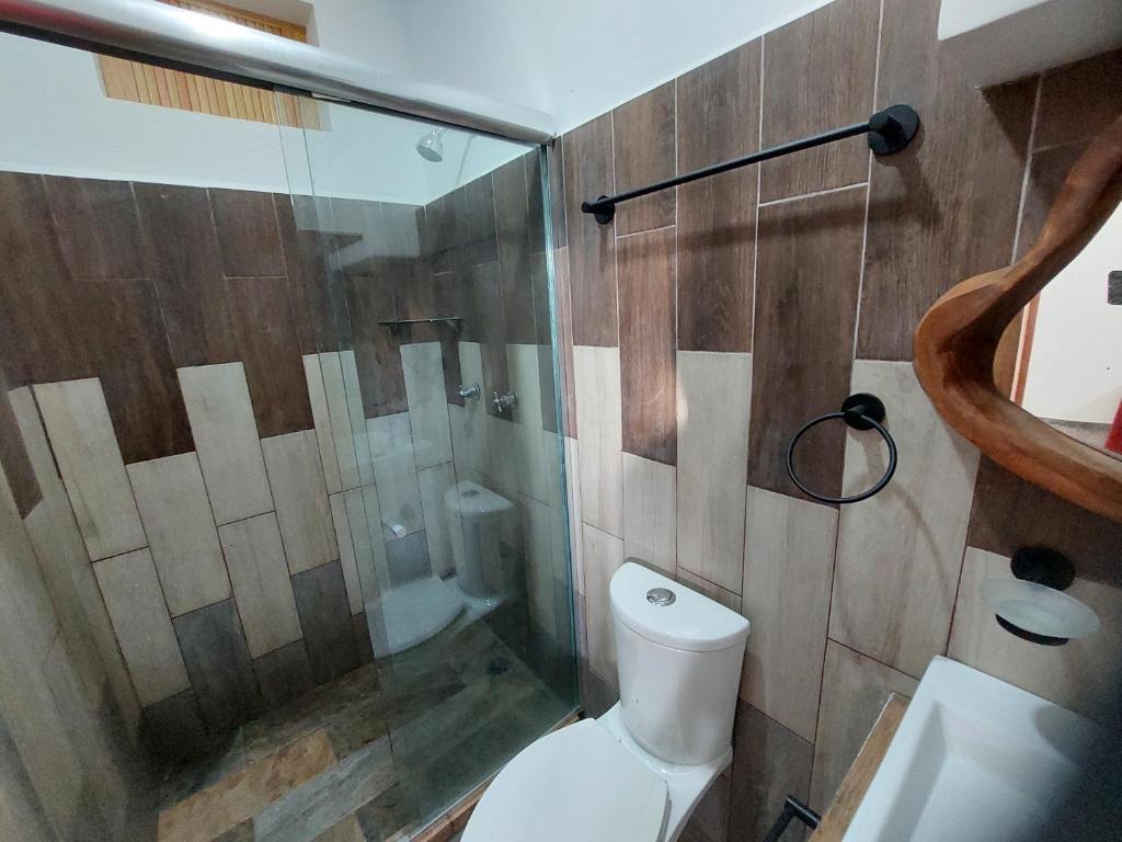 Koupelna v ubytování Hotel Axolotl