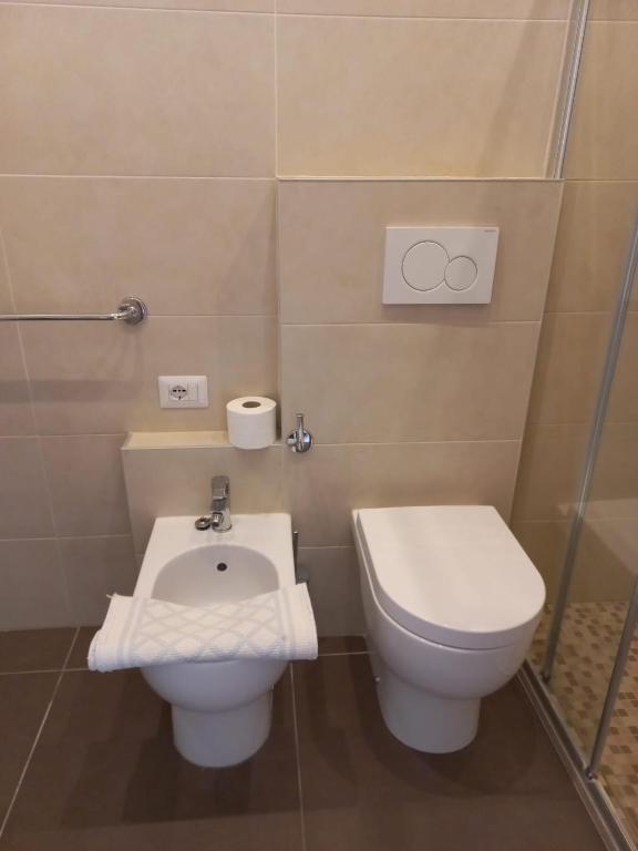 Koupelna v ubytování Hotel Helvetia