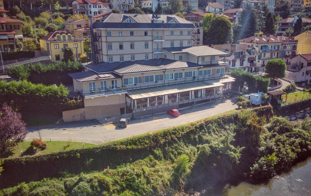 an aerial view of a building on a hill at Best Quality Hotel La Darsena in Moncalieri