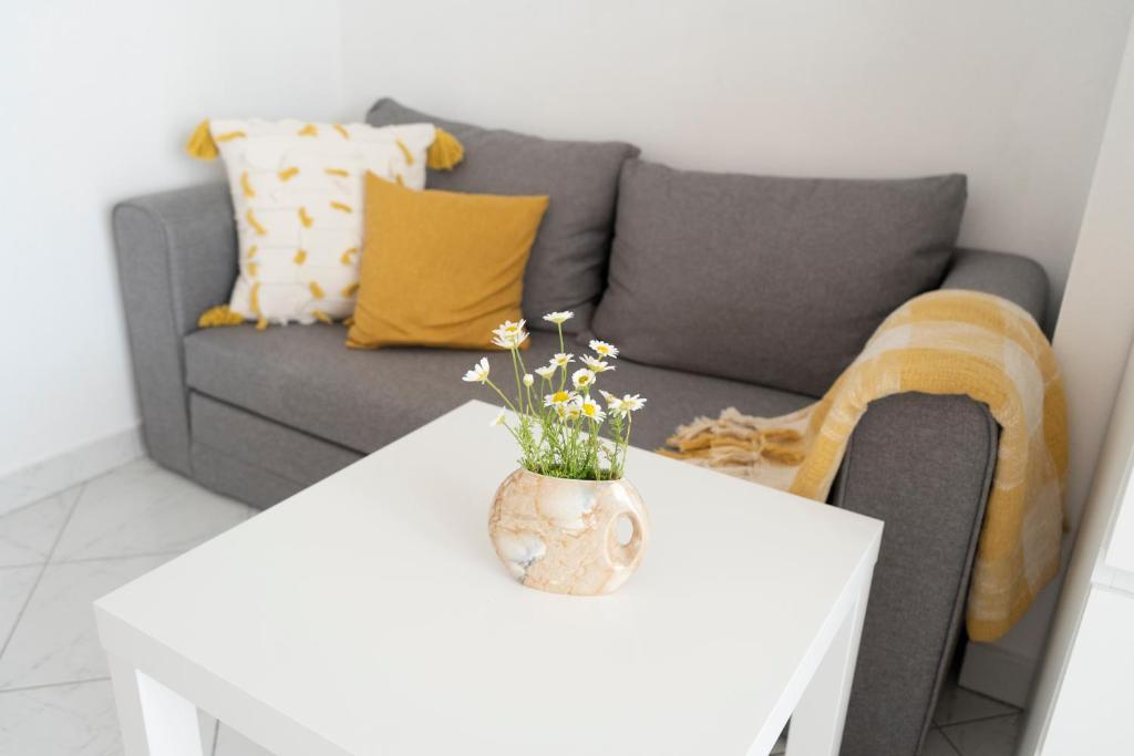 Posezení v ubytování L'infini Sea View apartments Zubovići