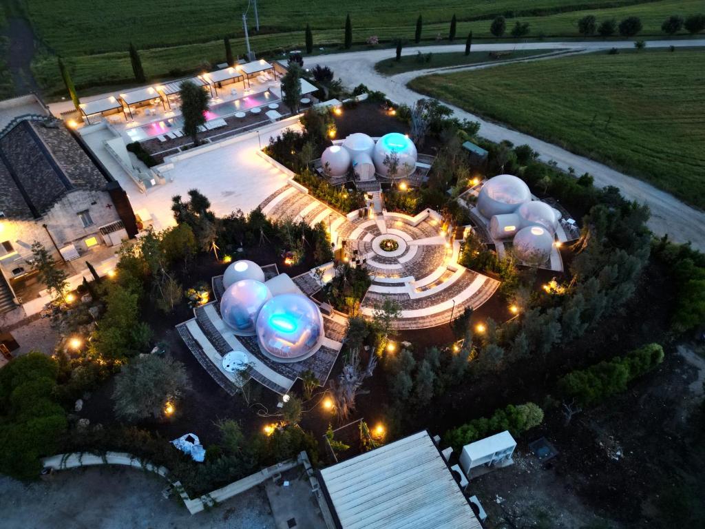 an overhead view of a space station at night at Tenuta Danesi - Camere - Appartamenti - Bubble Room in Matera