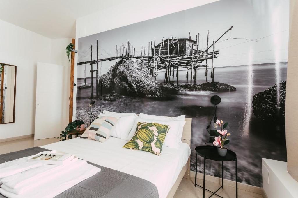 Postel nebo postele na pokoji v ubytování Le Camere ai Trabocchi