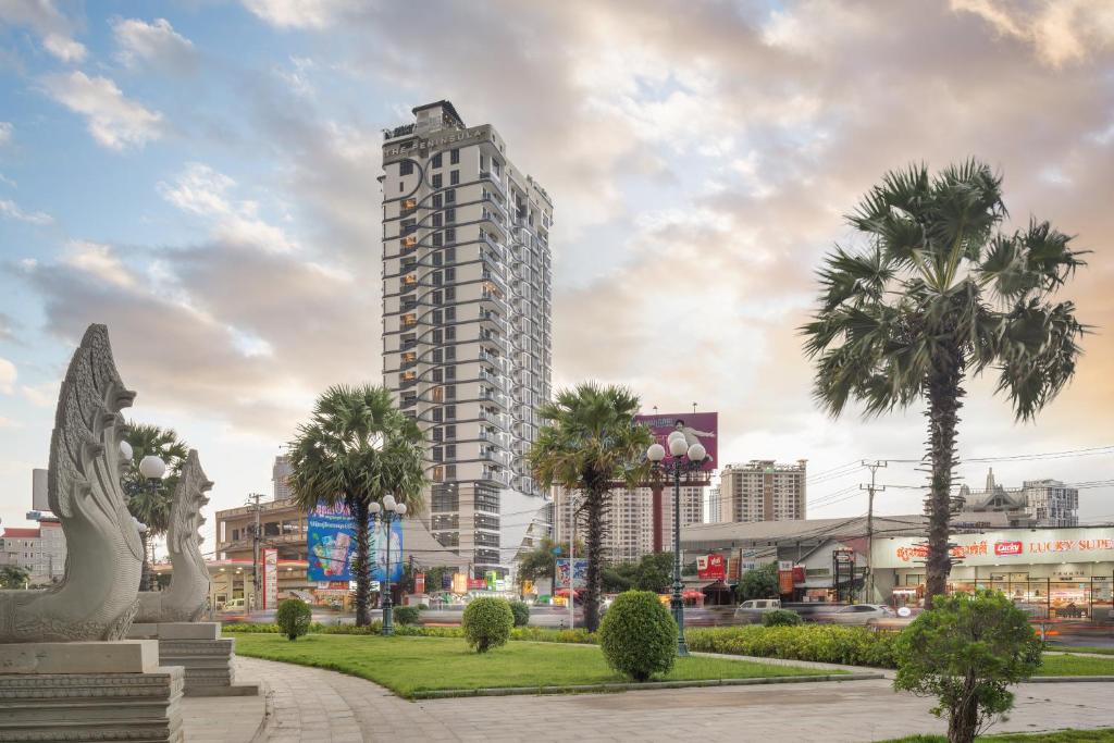 Nespecifikovaný výhled na destinaci Phnompenh nebo výhled na město při pohledu z hotelu