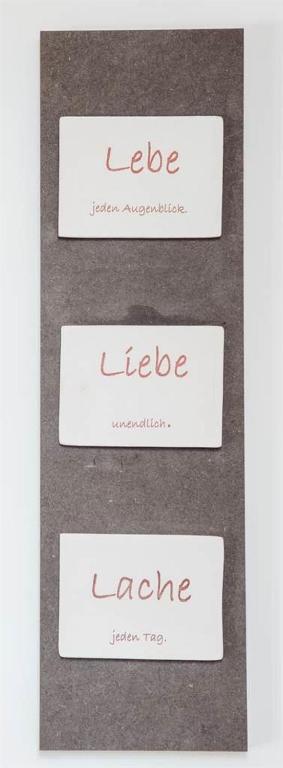 four labels with the words lelee and leader at Panoramablick in Schruns-Tschagguns