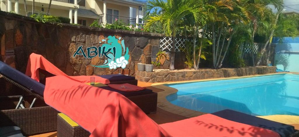 Bazén v ubytování Maya-Abiki Mauritius nebo v jeho okolí