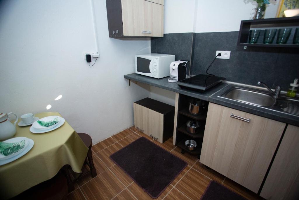 Kuchyň nebo kuchyňský kout v ubytování AG Apartment Gabčíkovo