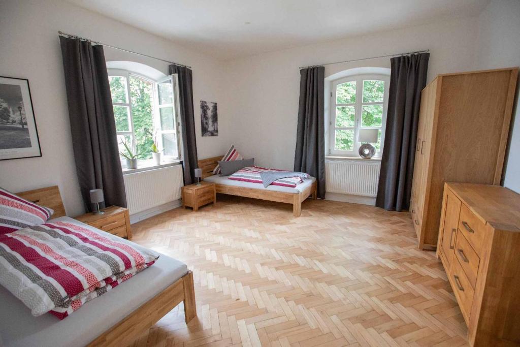 Postel nebo postele na pokoji v ubytování Nickis Gleis