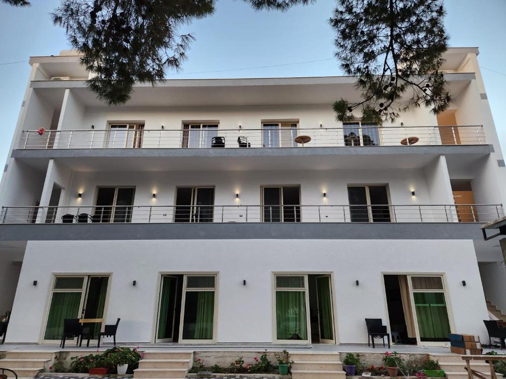 a view of the front of the house at Sea Front Villa in Vlorë