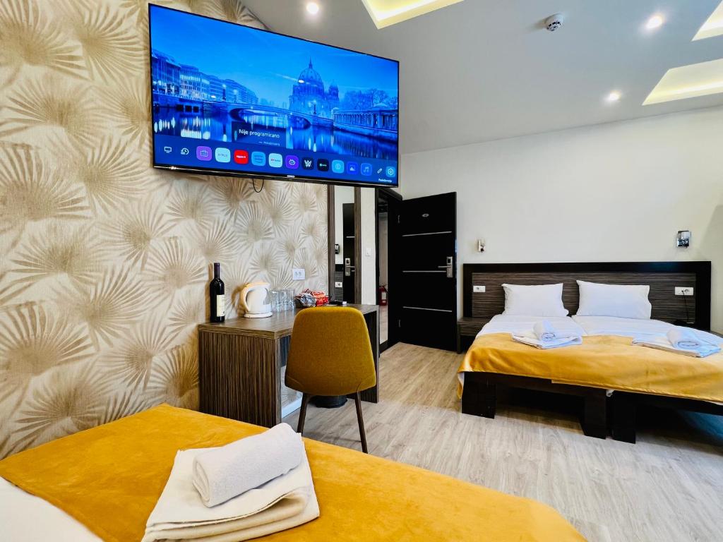 Postel nebo postele na pokoji v ubytování Side One Design Hotel Garni