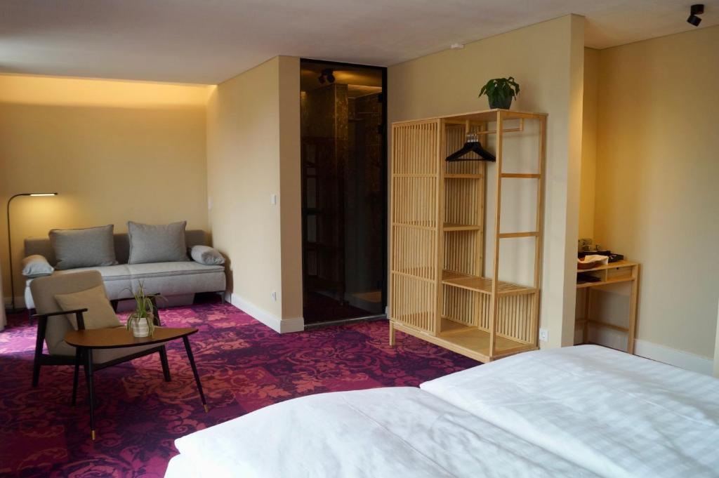 Postel nebo postele na pokoji v ubytování Zimmer am Platz