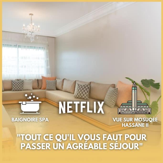 Vue panoramique à 4 min de la Mosquée Hassan 2!