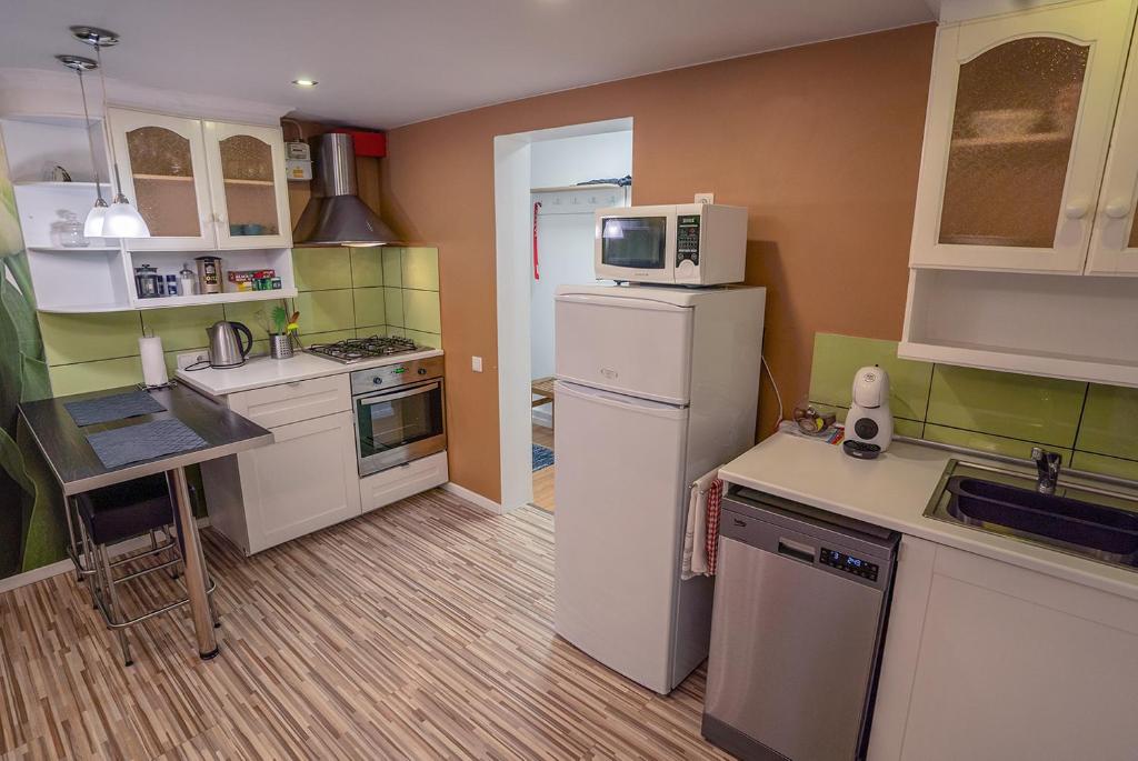 Kuchyň nebo kuchyňský kout v ubytování Alpetri Apartments