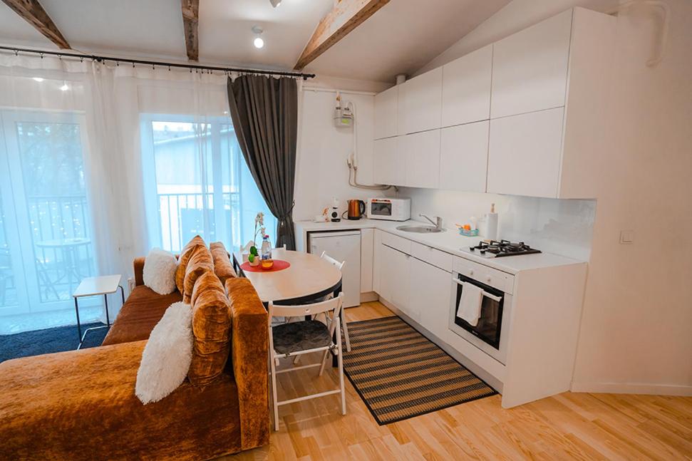 Kuchyň nebo kuchyňský kout v ubytování Alpetri Apartments