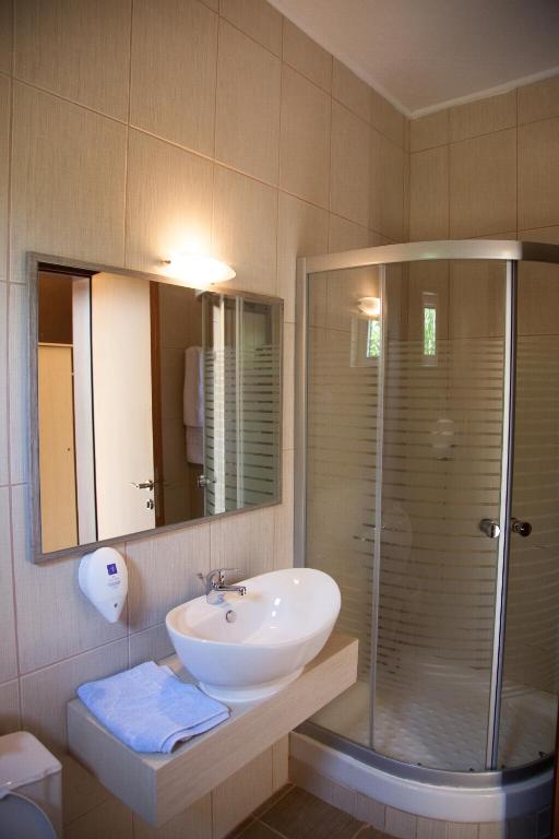 Koupelna v ubytování Hotel Kanali