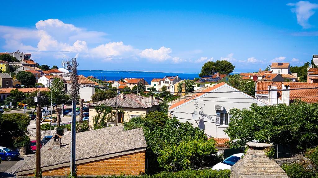 a view of a city with houses and the ocean at Tora in Mali Lošinj