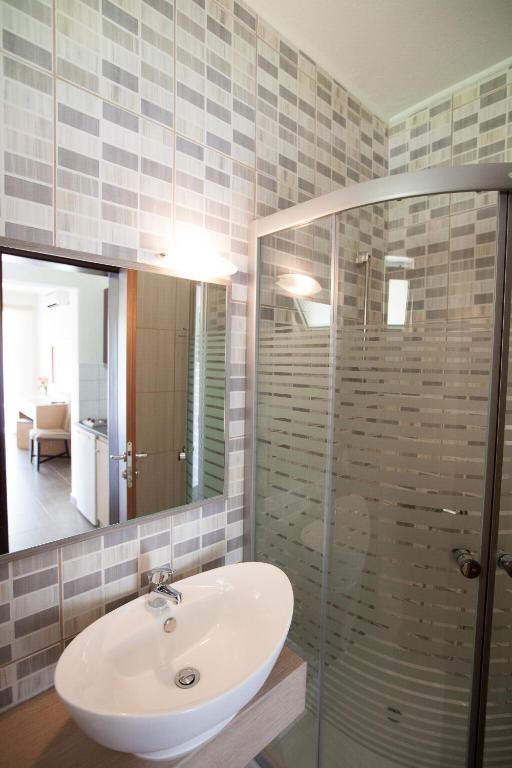 Koupelna v ubytování Hotel Kanali