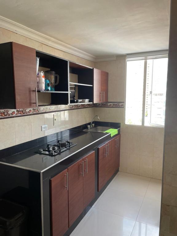 Kuchyň nebo kuchyňský kout v ubytování Alojamientos Cartagena Edificio Los Delfines