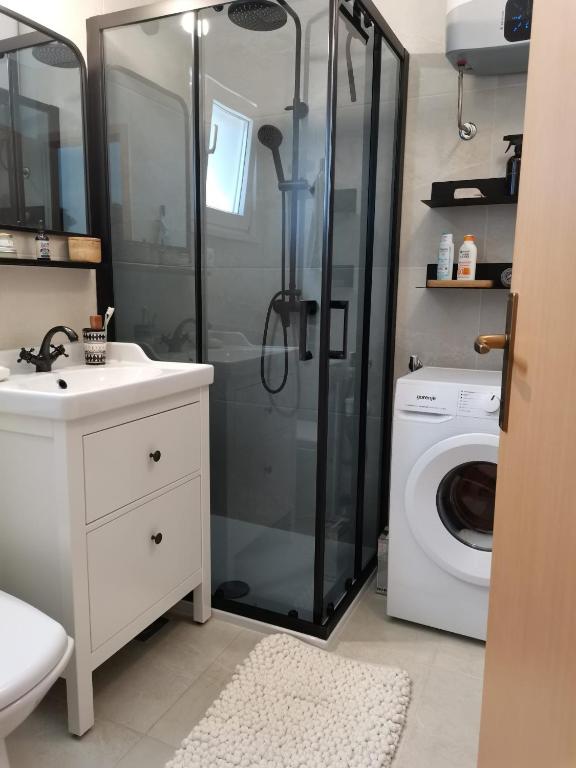 Koupelna v ubytování Apartment Bistrica Sunce