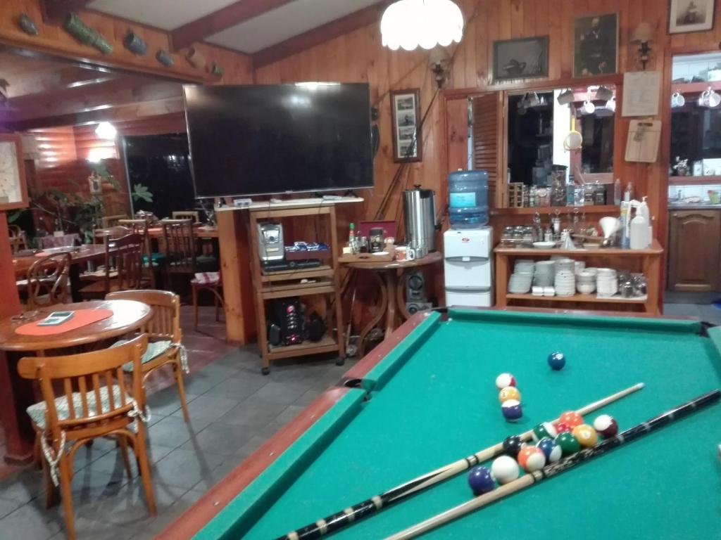 Biliár nebo kulečník v ubytování Rio Maullin Lodge