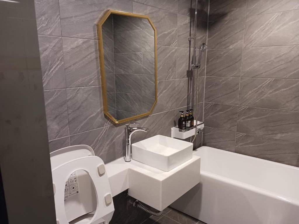 Koupelna v ubytování Hotel Sono