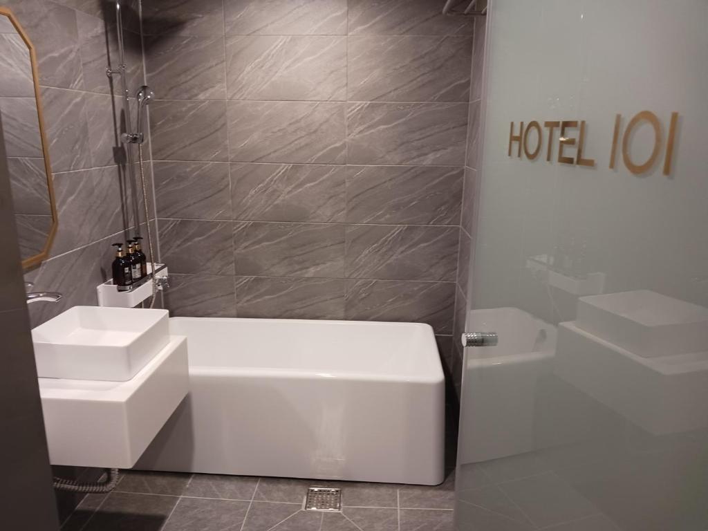 Koupelna v ubytování Hotel Sono