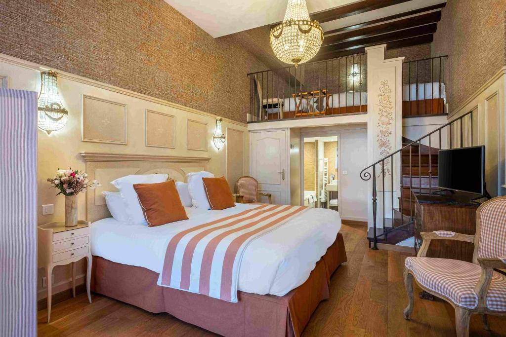 Krevet ili kreveti u jedinici u objektu Château De Pray