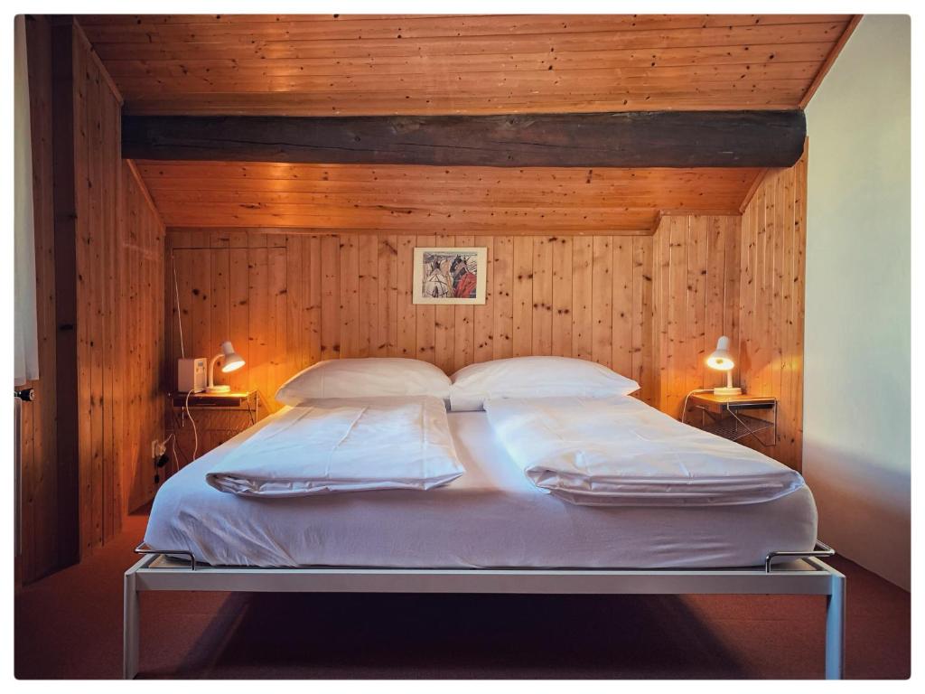 Postel nebo postele na pokoji v ubytování Hotel Alpina