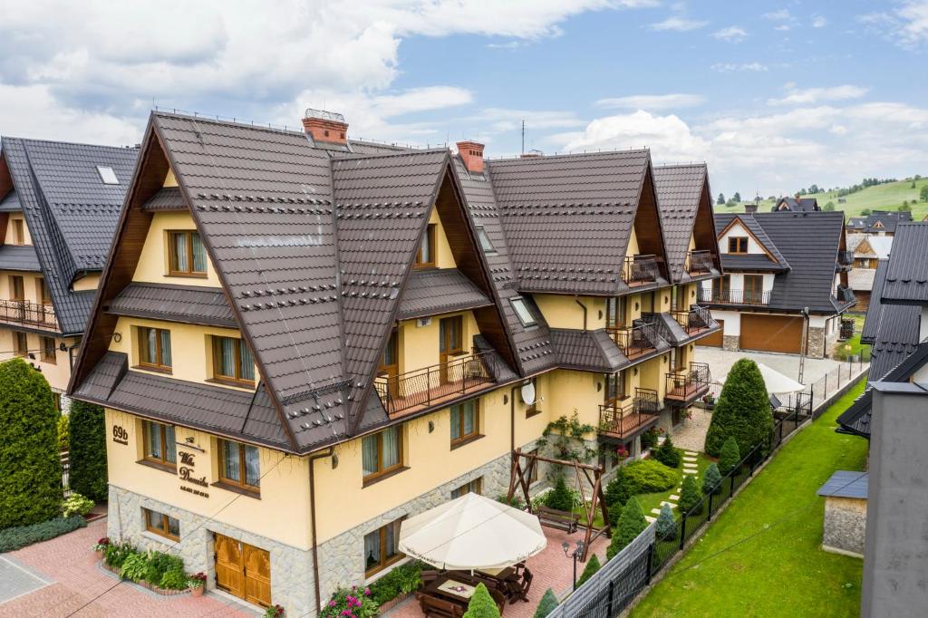 an aerial view of a house with a roof at Willa Danuśka in Zakopane